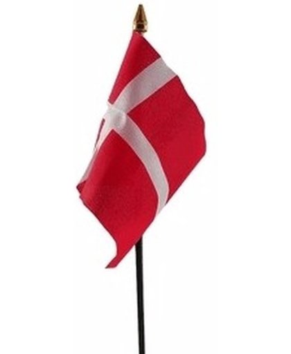 Denemarken mini vlaggetje op stok 10 x 15 cm