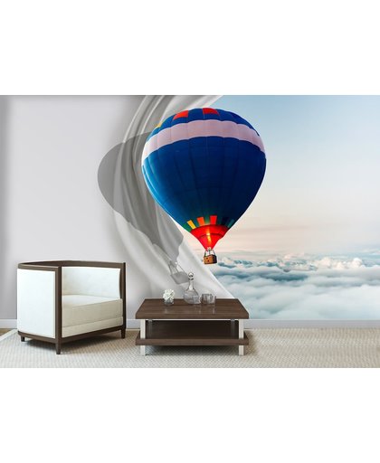 Fotobehang Luchtballon, Abstract | Blauw | 312x219cm