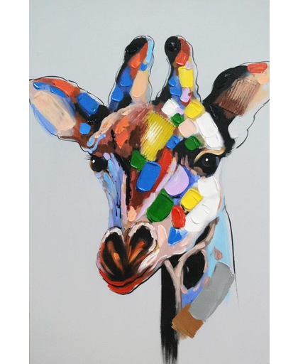 Schilderij giraffe modern 60 x 90 Artello - Handgeschilderd
