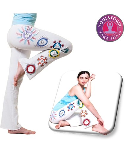 Yoga Broek met handgeschilderde chakra's katoen maat M