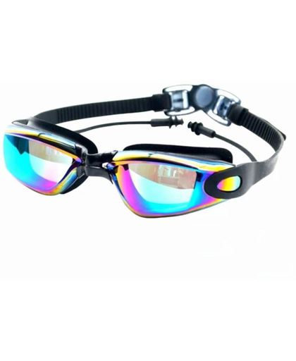 Zwembril Volwassenen - Mirror Anti-fog UV-bescherming geïntegreerde oordopjes