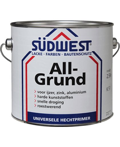 Sudwest All-Grund Alkyd Zwart 2,5 Liter
