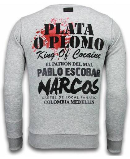 Local Fanatic Pablo Escobar - Rhinestone Sweater - Grijs