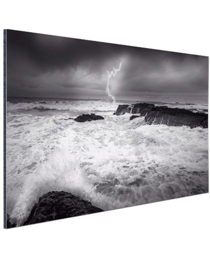 Storm op zee  Aluminium 60x40 cm - Foto print op Aluminium (metaal wanddecoratie)