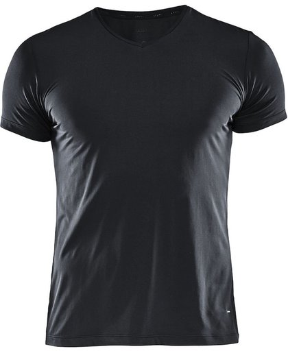 CRAFT Sportshirt Essential Vn Ss - Sportshirt - Heren - Black