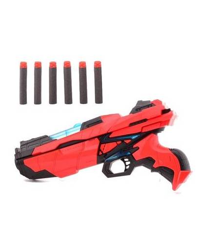 Johntoy shooter starter pistool zwart/rood 29 cm