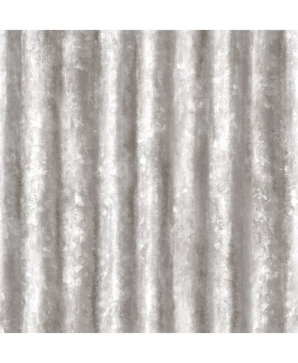 Reclaimed Corrugated Metal zilver behang (vliesbehang, zilver)