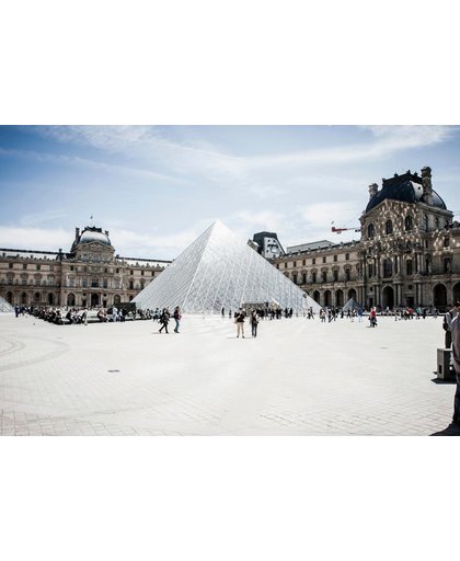 Parijs Behang | Glazen piramide van Parijs | 370 x 250 cm | Extra Sterk Vinyl Behang