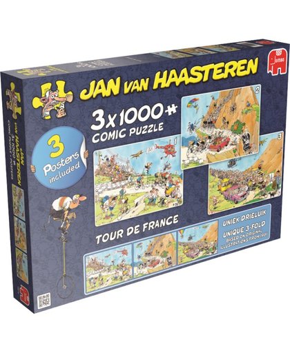 Jan van Haasteren Tour de France drieluik 1000 stukjes