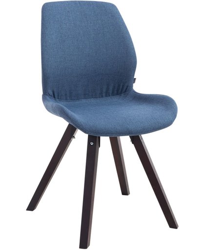 Clp Bezoekersstoel PERTH, eetkamerstoel, wachtkamerstoel, bekleding van stof, - blauw, kleur onderstel : vierkant cappucino,