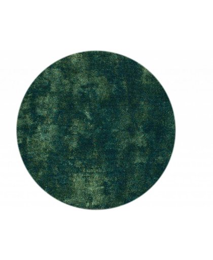 Ross 53 - Rond hoogpolig vloerkleed in blauw/groene kleurensamenstelling