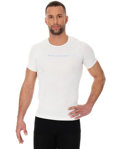 Brubeck | 3D  Pro Heren  Seamless Fietsshirt - Trainingsshirt - Sportshirt - Beige/Wit -M