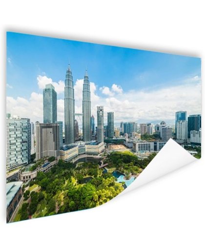 Skyline Petronas Towers Kuala Lumpur Poster 120x80 cm - Foto print op Poster (wanddecoratie)