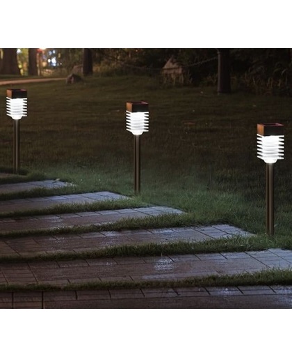 Kustaa solar tuinlamp LED 'Ribbel' (Set van 4 stuks)