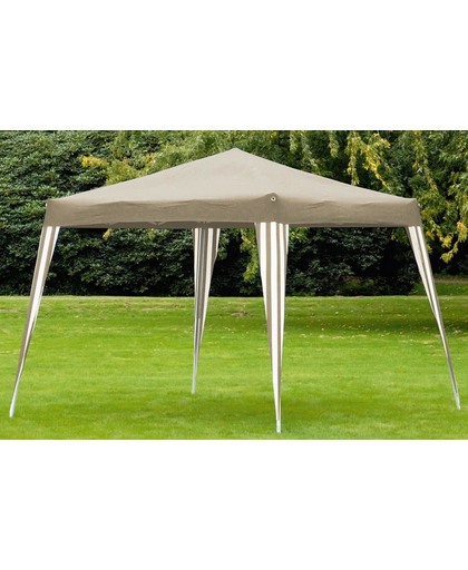 Partytent opvouwbaar Taupe/Wit 3Mx3M x 2,5M hoog