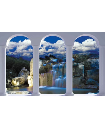 Fotobehang Waterfall Nature Arches | M - 104cm x 70.5cm | 130g/m2 Vlies
