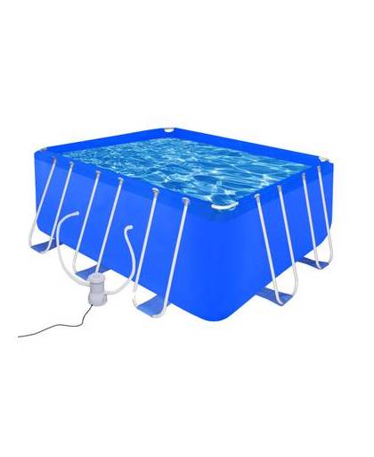 Opbouwzwembad met stalen frame en pomp 400 x 207 x 122 cm