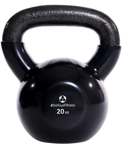 #DoYourFitness - Kettlebell - »Kolossos« - 100 % Gietijzer handgewicht vinyl oppervlak - in meerdere gewichtsklassen verkrijgbaar - 20kg / zwart