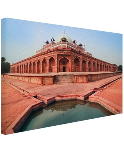 Humayun's tombe Delhi Canvas 80x60 cm - Foto print op Canvas schilderij (Wanddecoratie)