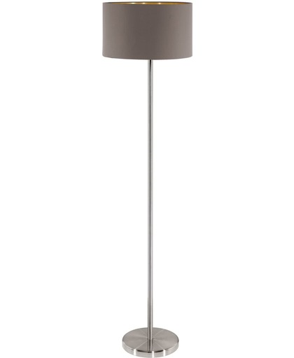 EGLO Maserlo - Vloerlamp - 1 Lichts - ø380 mm. - Nikkel-Mat - Cappucino - Goud