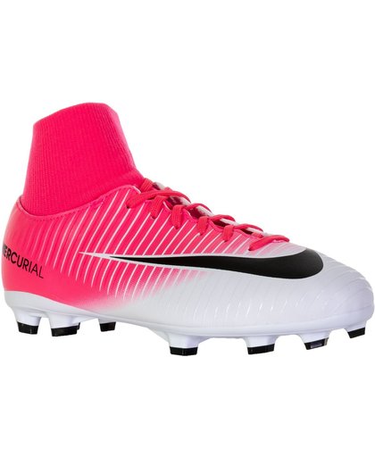 Nike Mercurial Victory VI DF FG Voetbalschoenen Junior  Voetbalschoenen - Maat 38 - Unisex - roze/wit/zwart