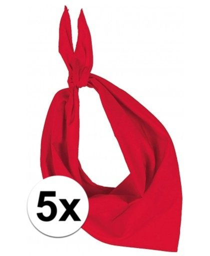 5x Zakdoek bandana rood - hoofddoekjes