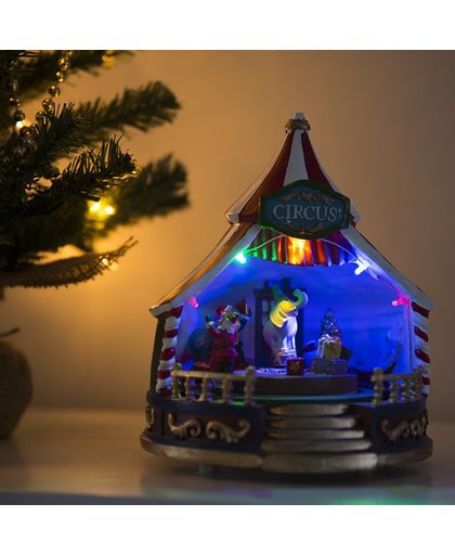 Kersthuisje Caroussel LED multikleur