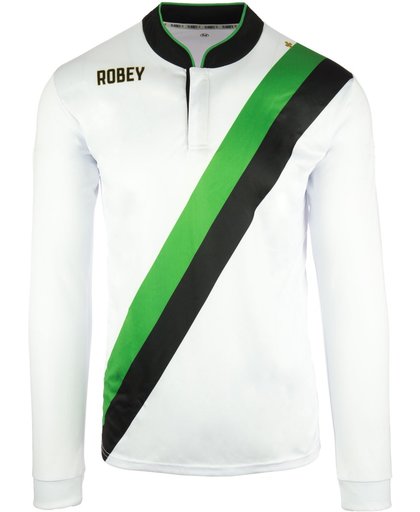Robey Shirt Anniversary LS - Voetbalshirt - White/Green/Black - Maat XXL