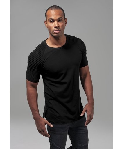 Urban Classics Pleat Raglan Tee Black T-shirt Maat:XXL