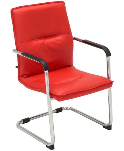 Clp Bezoekersstoel, conferentiestoel SEATTLE vergaderstoel - chromen cantilever, met armleuning - rood
