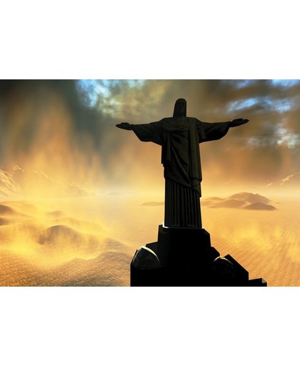 Fotobehang Vlies | Jezus, Brazilië | Zwart | 368x254cm (bxh)