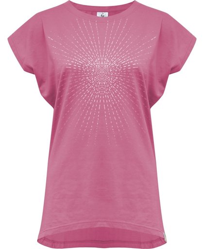 Yoga-T-Shirt "Batwing sunray" - rosewine/silver XL Sporttop performance YOGISTAR