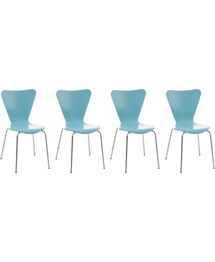 Clp Bezoekersstoel, keukenstoel, conferentiestoel CALISTO - set van 4 - lichtblauw