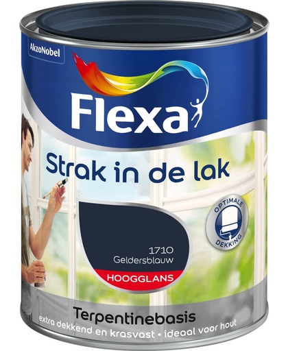 Flexa Strak In De Lak Hoogglans - Geldersblauw - 0,25 liter
