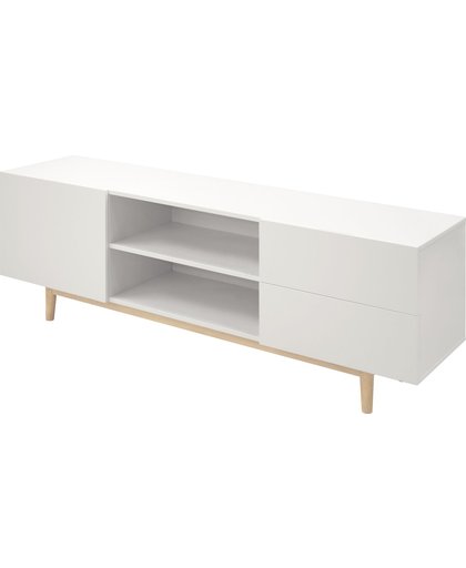 Bergen TV meubel met 1 deur en 2 lades in wit