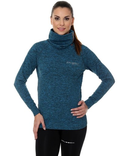 Brubeck | Dames Outdoor Trui / Sweater - outdoortrui - Turquoise Melange - Maat S