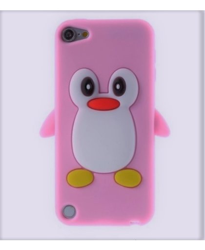ipod touch 5 / 6 hoesje - pinguin - lichtroze - softcase