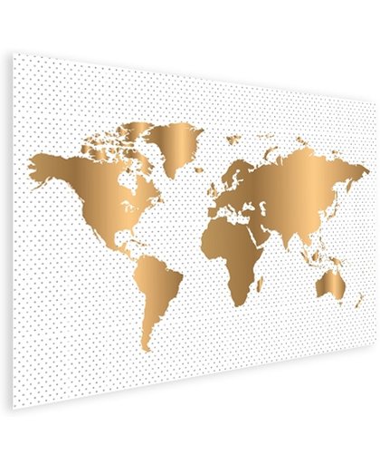 Wereldkaart goud stippen Poster 80x60 cm