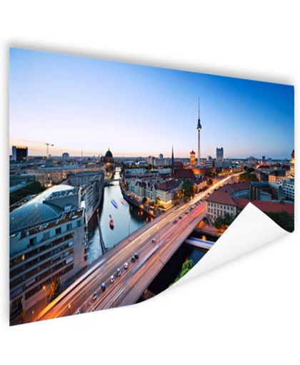 Berlijn stadslandschap met tv-toren Poster 60x40 cm - Foto print op Poster (wanddecoratie)
