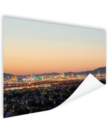 Las Vegas Strip bij zonsondergang Poster 60x40 cm - Foto print op Poster (wanddecoratie)