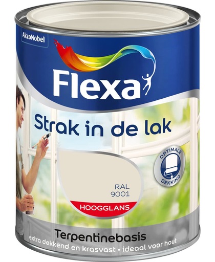 Flexa Strak In De Lak Hoogglans - Crème - 1,25 liter
