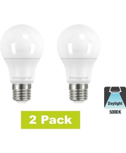 2 Pack - E27 Led Bol Lamp A60 - 6w - 500 Lm - 5000K Daglicht Wit - Non Dimmable