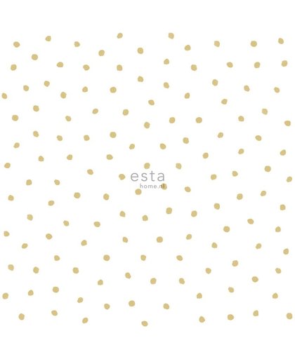 HD vlies behang onregelmatige sneeuwvlok polka dot stippen goud en wit - 138937 van ESTA home uit Little Bandits