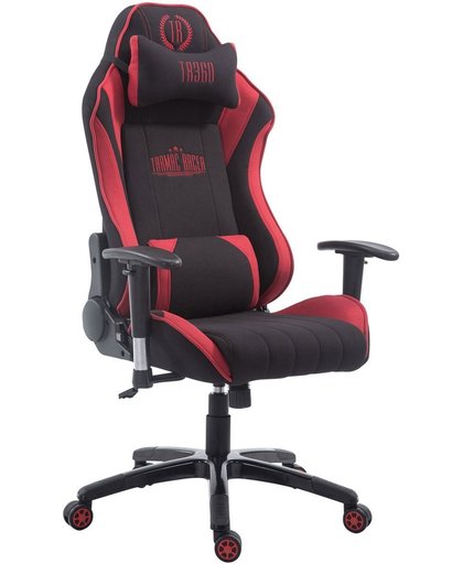 Clp XL Racing bureaustoel SHIFT - Gaming managerstoel Tarmac Racing met en zonder voetsteun, belastbaar tot 150 kg, stof - zwart/rood zonder voetsteun