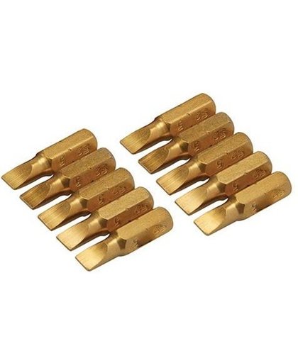 Silverline Gouden schroevendraaier bits, 10 pk. SLEUF