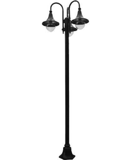 3-Lichts lantaarnpaal 220cm zwart 230v - Milaan