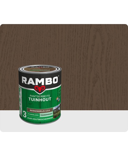 Rambo Tuinhout pantserbeits zijdeglans transparant berken grijs 1214 750 ml
