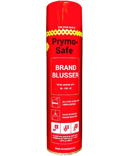 Prymosafe, Universele spray-blusser, inhoud 760 ml, 1 Brandblusser voor alle meest voorkomende beginnende branden.