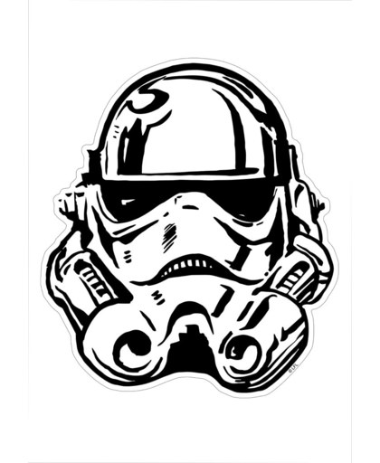 Star Wars - Muursticker Stormtrooper - Maxi Sticker - Zwart/Wit - 65x73cm