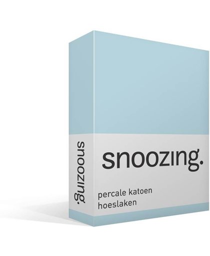 Snoozing - Hoeslaken - Percale katoen - Eenpersoons - 90x210 cm - Percale katoen - Hemel